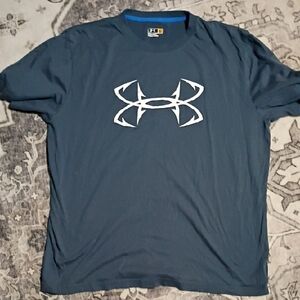 Under Armour Men's Dark Blue Tee with White Logo